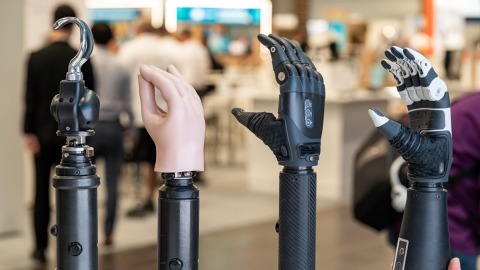 Four different arm prostheses.