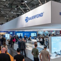 A large exhibition stand with medical aids such as supports, orthoses, compression stockings and orthopaedic insoles.